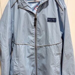 Girls Simply Southern Full Zip Light Blue Rain Jacket
